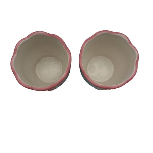 Yankee Candle Cottage Floral Votive Tea Light Holders Set of 2 Ceramic Blue Pink - Picture 6 of 10